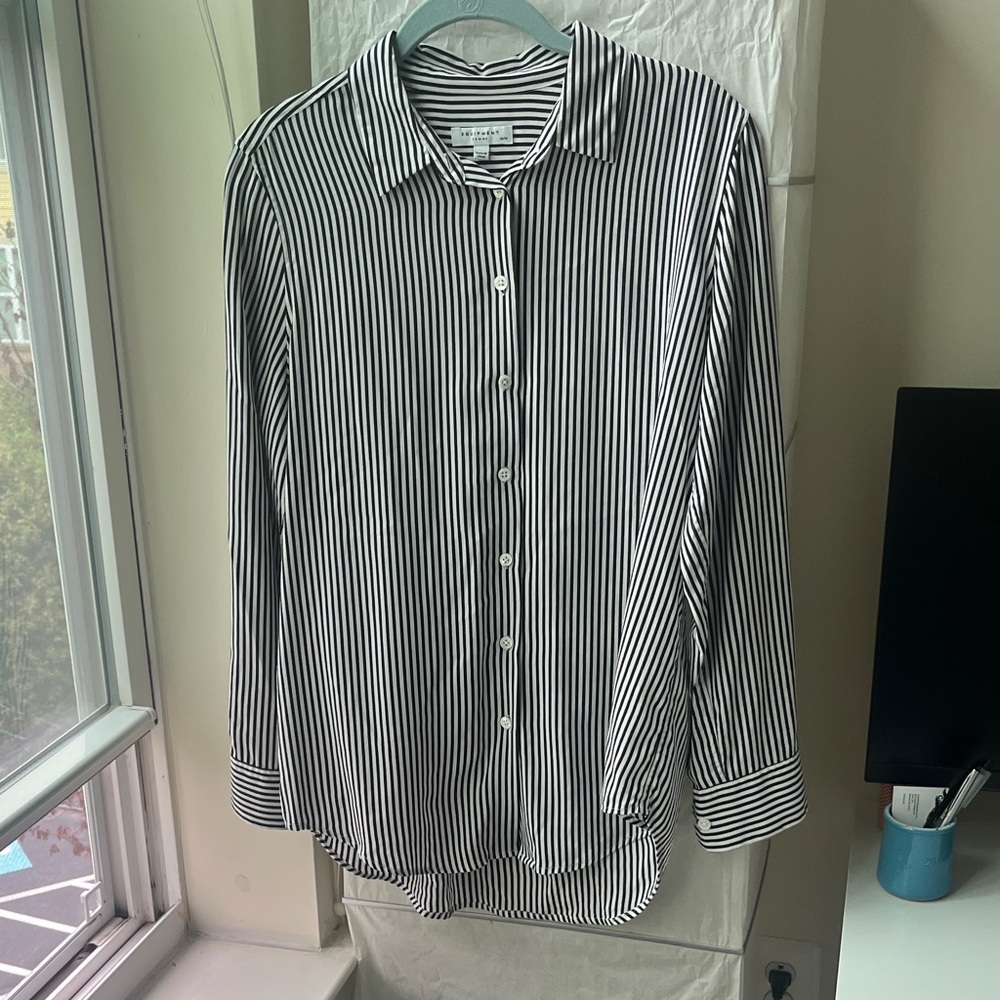 Equipment Black and White Essential Blouse